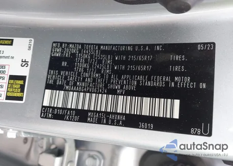 2023 Toyota Corolla Cross L из США, поврежденный, VIN 7MUAAABG4PV063424